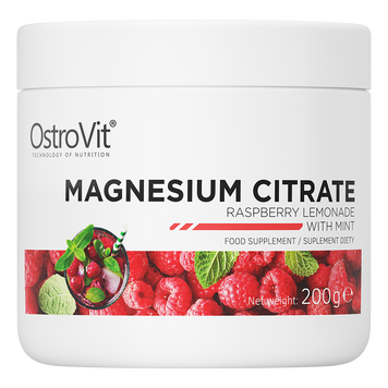 Магнію цитрат OstroVit - Vegan Magnesium Citrate (200 грам) Малиновий лимонад з м'ятою Київ