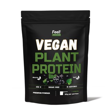 Vegan Plant Protein ''Blend'' Feel Power 100% Vegan - ''Протеїнова cуміш" (Стигла смородина) 450г Київ