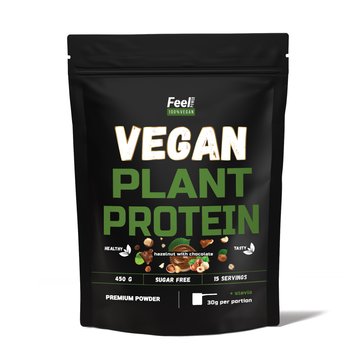Vegan Plant Protein ''Blend'' Feel Power 100% Vegan - ''Протеїнова cуміш" (Лісовий горіх у шоколаді) 450 г Київ