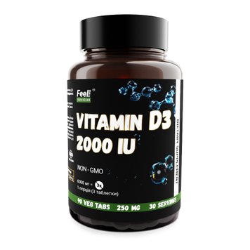 Вітамін Д3 - Vitamin D3, Feel Power, 250мг, 90 veg tabs Київ