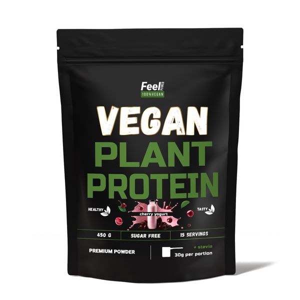 Веганський рослинний протеїн «Ізолят соєвого білку» - Vegan plant protein “Іsolate soy protein”; (Вишневий йогурт) 450 г Київ