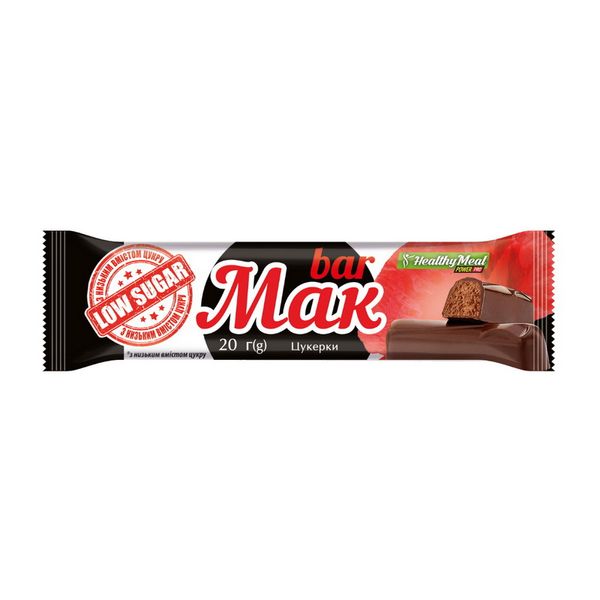 Батончики Цукерки "Мак bar", глазуровані - 20г Sugar Free Київ