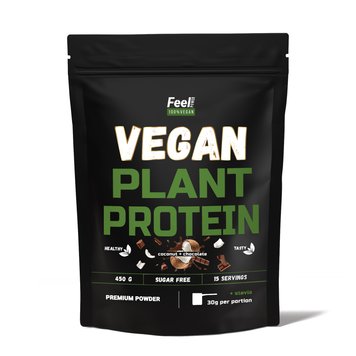 Vegan Plant Protein ''Blend'' Feel Power 100% Vegan - ''Протеїнова cуміш" (Кокос молочний шоколад) 450 г Київ
