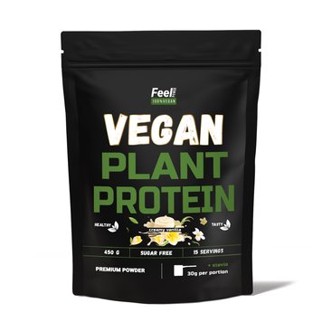 Vegan Plant Protein ''Blend'' Feel Power / Веган  Рослинний Протеїн Бленд  ''Протеїнова Суміш''(Ніжна ваніль) 450г Київ