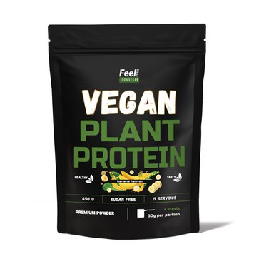 Vegan Plant Protein ''Blend'' Feel Power 100% Vegan - ''Протеїнова cуміш" (Банановий рай) 450 г Київ