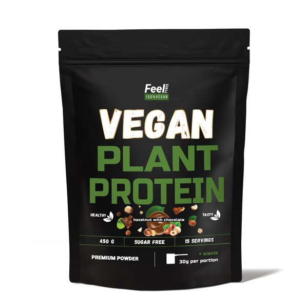 Веганский растительный протеин «Изолят горохового белка» - Vegan plant protein «Іsolate pea protein» (Лесной орех в шоколаде) 450 г Киев