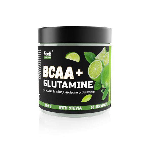 Feel Power Vegan BCAA 2:1:1 +glutamine +stevia (Лайм) 300 g Киев