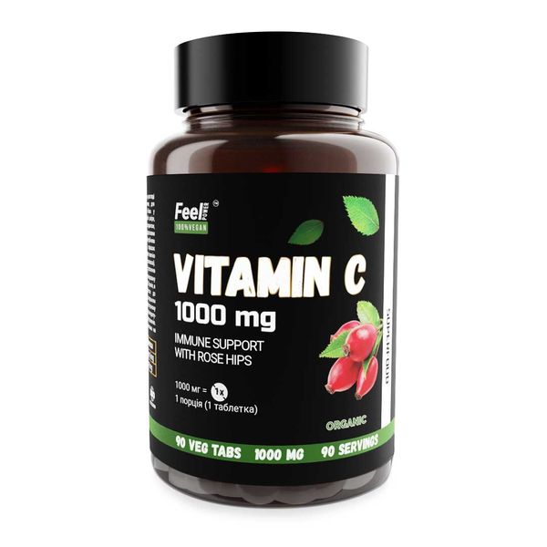 Вітамін-Ц, Vitamin - C, Feel Power, 1000 mg, 90 veg tablets Київ