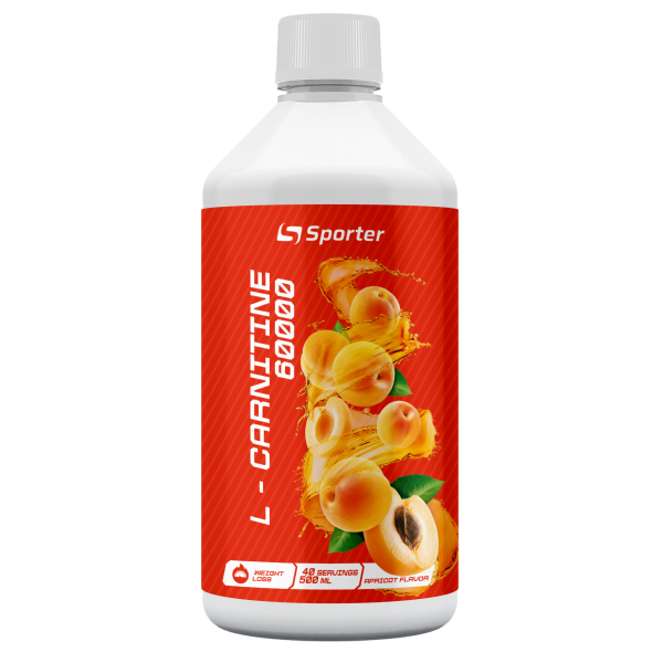 Рідкий  Sporter L- carnitine 60000 - 0,5 л - абрикос vegan